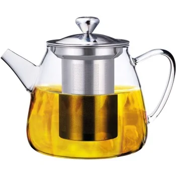 Teapot - Infuser with filter - Borosilicate glass - Stainless steel 18/10 - Plastic knob - 450 ml - Set of 12 - Set of 6