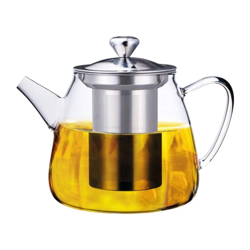 Teapot - Infuser with filter - Borosilicate glass - Stainless steel 18/10 - Plastic knob - 450 ml - Set of 12 - Set of 6