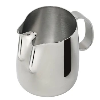 Cappuccino Jug Split "Revolution" Collection with two parallel spouts - Stainless Steel 18/10 - 6 cups - 50 cl