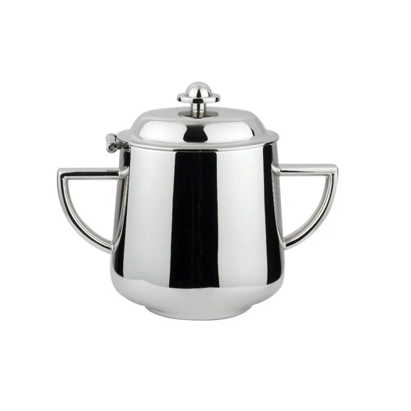 Hinged lid sugar bowl with 2 handles "Impero" Collection - Stainless steel 18/10 - gr 150