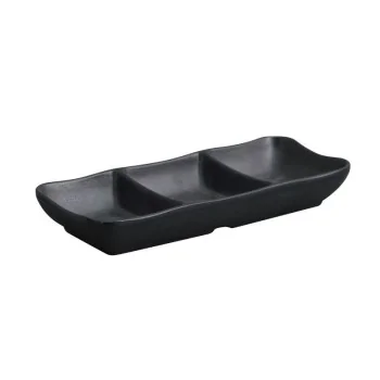 Rectangular sauce dish - 3 compartments "Zen" Melamine - mm 195x85 h 30 - Pack of 24