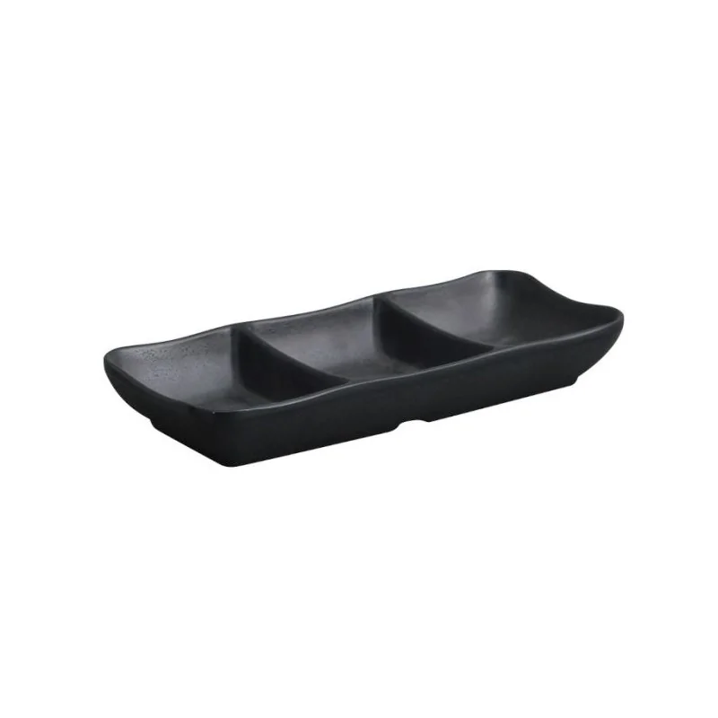 Rectangular sauce dish - 3 compartments "Zen" Melamine - mm 195x85 h 30 - Pack of 24