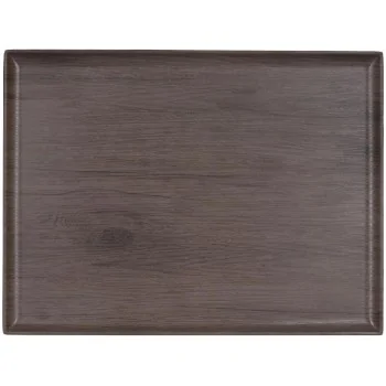 Oak Wodeen Finish Melamine Platter - 400 x 300 mm H: 18 - Set of 6
