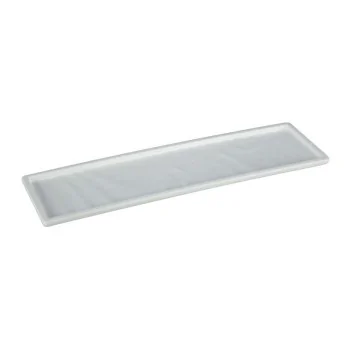 Narrow Rectangular White Melamine Tray "Taiji" - 355 x 101 x 21 mm - Set of 6