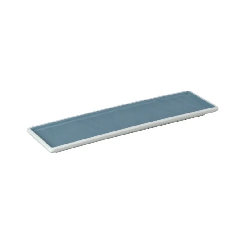 Narrow Rectangular Blue Melamine Tray "Taiji" - 305 x 86 x 18 mm - Set of 6 Narrow Rectangular Blue Melamine Tray "Taiji" - 305 x 86 x 18 mm - Set of 6