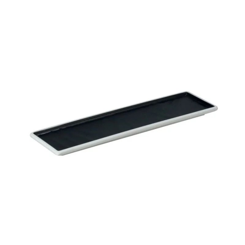 Narrow Rectangular Black Melamine Tray "Taiji" - 305 x 86 x 18 mm - Set of 6 Narrow Rectangular Black Melamine Tray "Taiji" - 305 x 86 x 18 mm - Set of 6