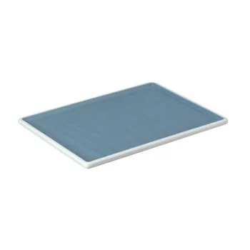 Rectangular Blue Melamine Tray "Taiji" - 304 x 219 x 21 mm - Set of 4