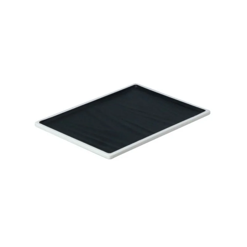 Rectangular Black Melamine Tray "Taiji" - 304 x 219 x 21 mm - Set of 4
