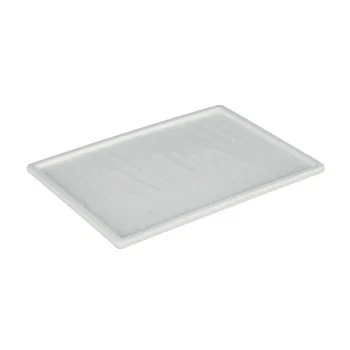Rectangular White Melamine Tray "Taiji" - 254 x 183 x 17 mm - Set of 6