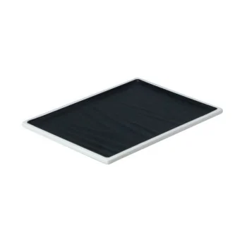 Rectangular Black Melamine Tray "Taiji" - 254 x 183 x 17 mm - Set of 6
