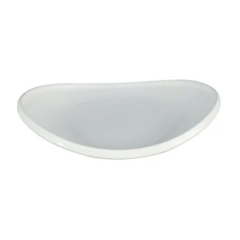 Curved Oval White Melamine Tray "Taiji" - 255 x 189 x 45 mm - Set of 6