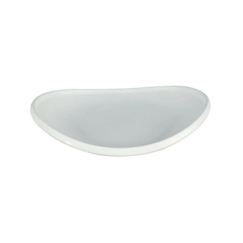 Curved Oval White Melamine Tray "Taiji" - 255 x 189 x 45 mm - Set of 6