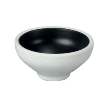 Black Melamine Bowl "Taiji" - 191 x 191 x 75 mm - Set of 6