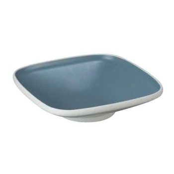 Deep Square Blue Melamine Plate "Taiji" - 250 x 250 x 64 mm - Set of 6