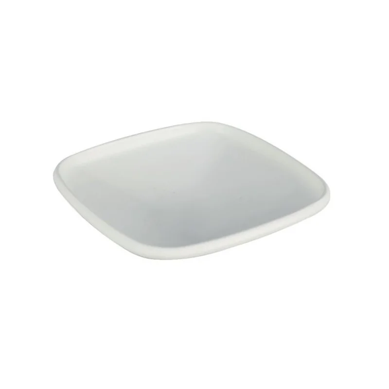 Deep Square White Melamine Plate "Taiji" - 198 x 198 x 52 mm - Set of 6