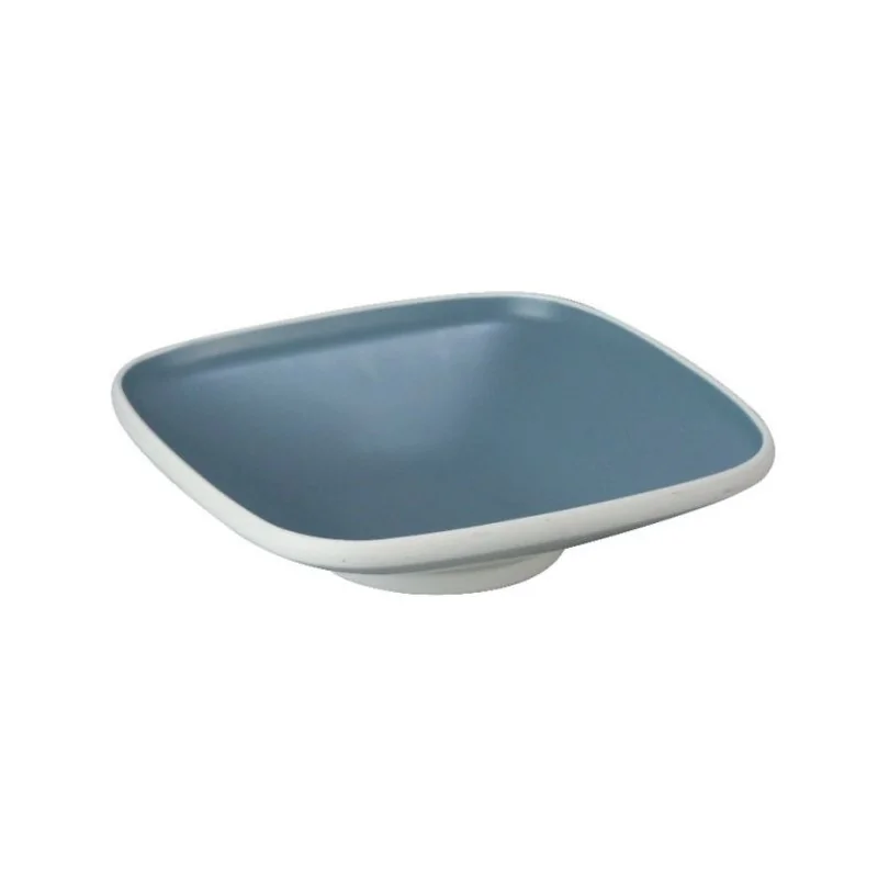 Deep Square Blue Melamine Plate "Taiji" - 198 x 198 x 52 mm - Set of 6 Deep Square Blue Melamine Plate "Taiji" - 198 x 198 x 52 mm - Set of 6