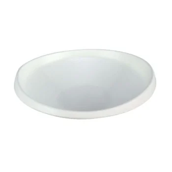 Deep Slanting White Melamine Plate "Taiji" - 259 x 257 x 68 mm - Set of 4
