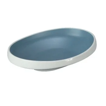 Deep Oval Blue Melamine Plate "Taiji" - 205 x 154 x 43 mm - Set of 6