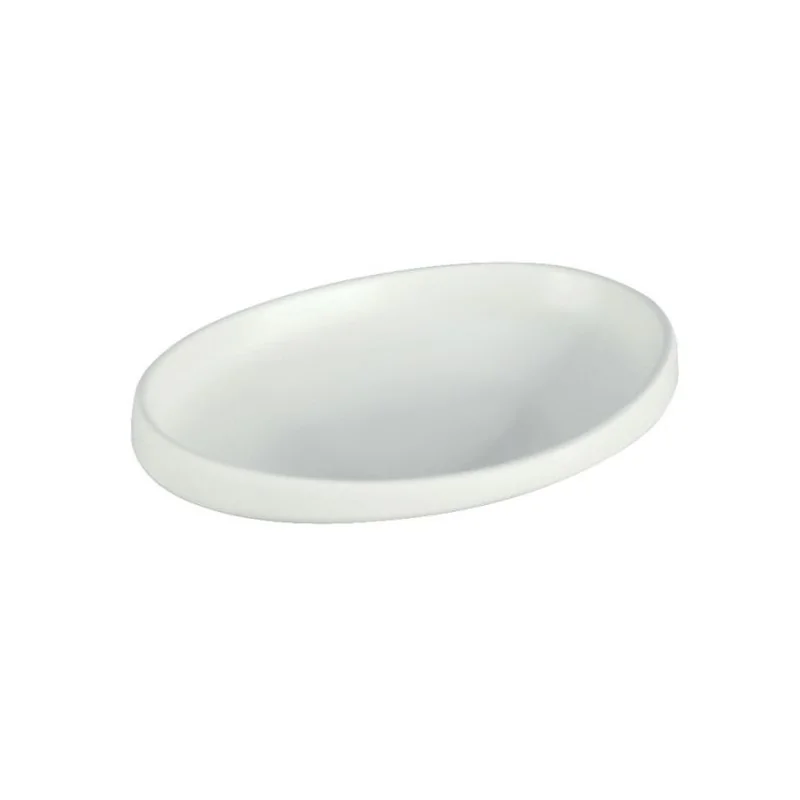 Deep Oval White Melamine Plate "Taiji" - 205 x 154 x 43 mm - Set of 6