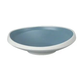 Deep Slanting Blue Melamine Plate "Taiji" - 204 x 202 x 53 mm - Set of 6