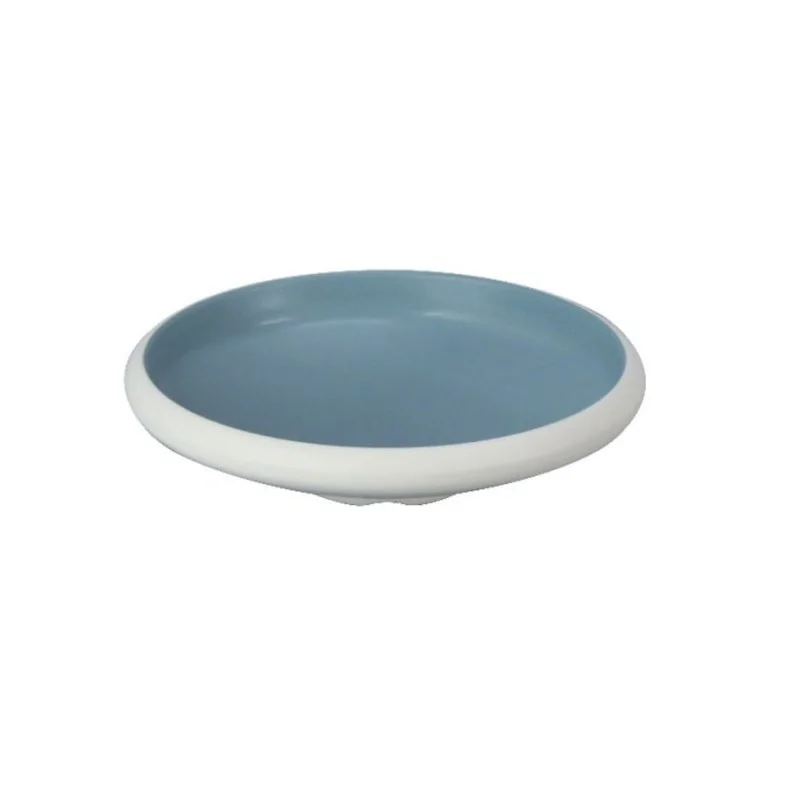 Deep Round Blue Melamine Plate "Taiji" - 195 x 195 x 50 mm - Set of 6