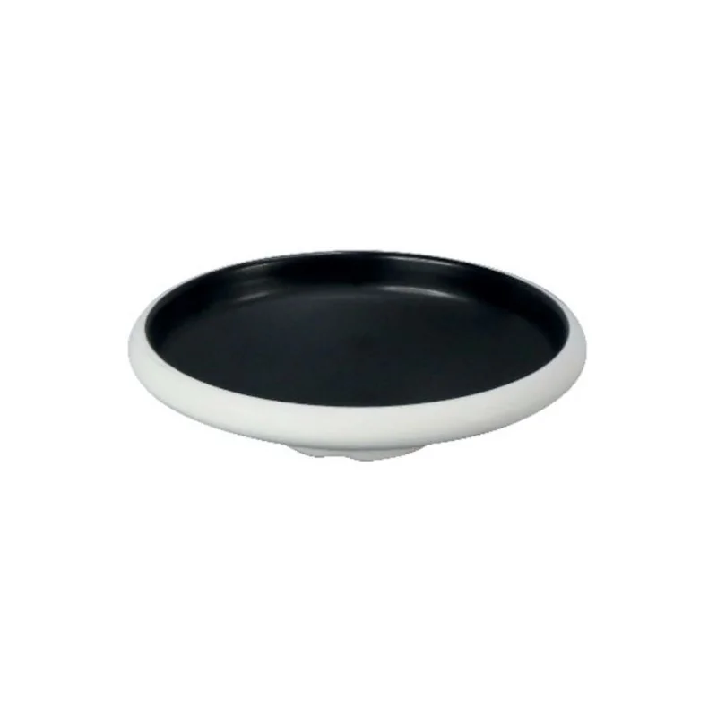 Deep Round Black Melamine Plate "Taiji" - 245 x 245 x 60 mm - Set of 4 Deep Round Black Melamine Plate "Taiji" - 245 x 245 x 60 mm - Set of 4