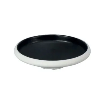 Deep Round Black Melamine Plate "Taiji" - 195 x 195 x 50 mm - Set of 6