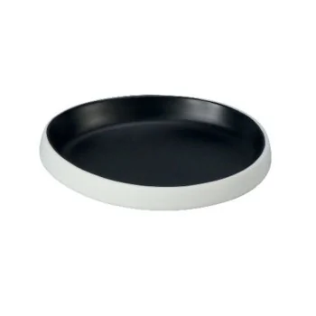 Drop Black Melamine Plate "Taiji" - 254 x 233 x 40 mm - Set of 4