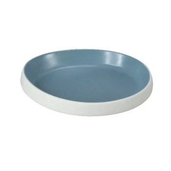 Drop Blue Melamine Plate "Taiji" - 179 x 163 x 30 mm - Set of 6