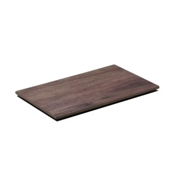 Wooden Finish Melamine Tray With Non-Slip Feet - 265 x 160 H: 10 mm - Set of 6