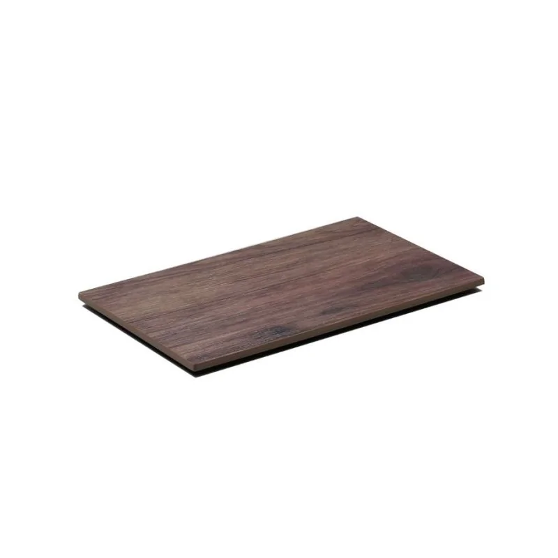 Wooden Finish Melamine Tray With Non-Slip Feet - 265 x 160 H: 10 mm - Set of 6