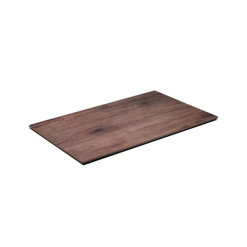 Wooden Finish Melamine Tray With Non-Slip Feet - 530 x 325 H: 10 mm - Set of 3