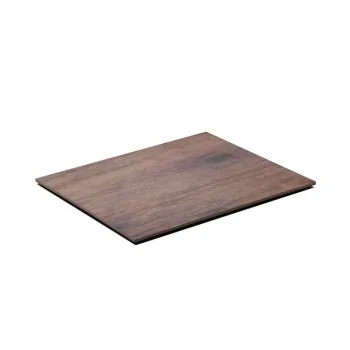 Wooden Finish Melamine Tray With Non-Slip Feet - 325 x 265 H: 10 mm - Set of 6