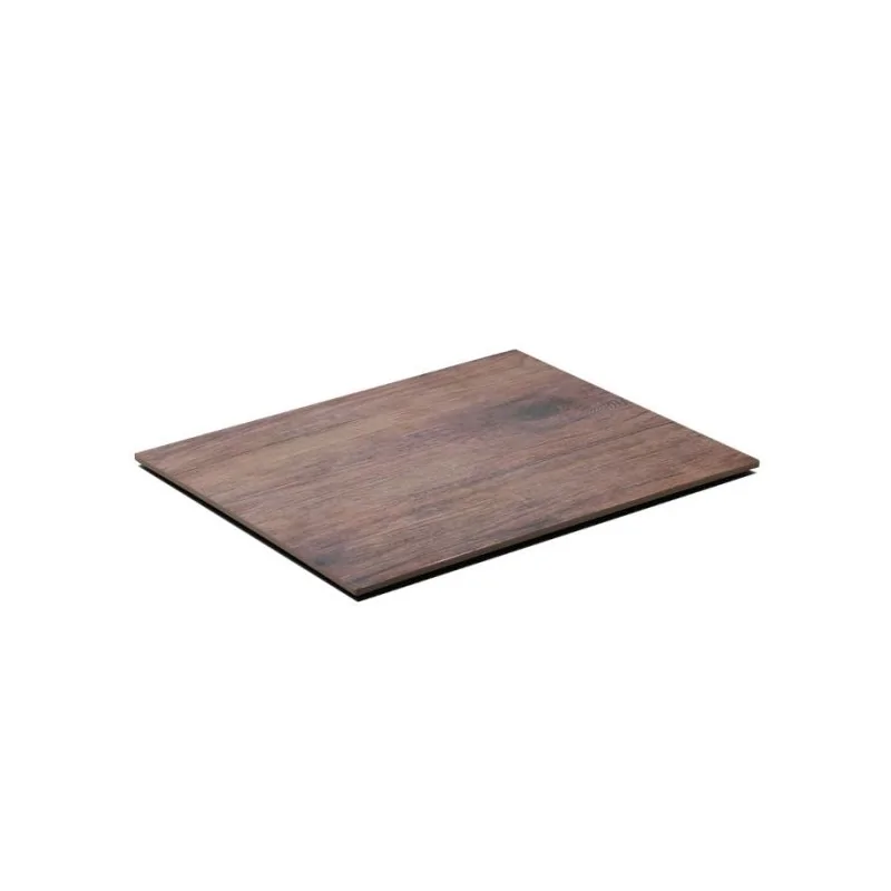 Wooden Finish Melamine Tray With Non-Slip Feet - 325 x 265 H: 10 mm - Set of 6