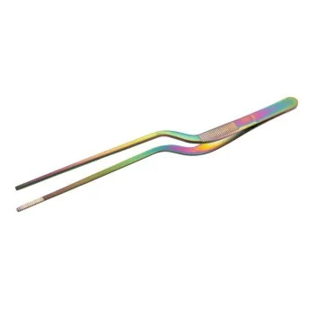 Offset Tweezers - Stainless Steel - 20 cm - Set of 12