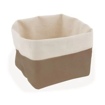 Light Brown Square Bread Basket - 12 x 12 cm H: 15 cm - Set of 6