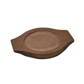 Enamelled Cast-Iron Mini Frying-Pan With With Wooden Tray - 10 cm - Set of 6