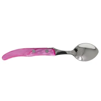 Claude Dozorme Berlingot Tea Spoon, Pink Nacrine Handle