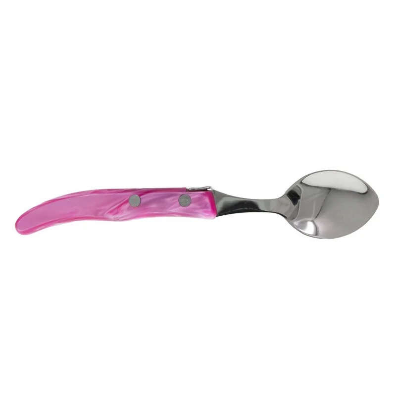 Claude Dozorme Berlingot Tea Spoon, Pink Nacrine Handle
