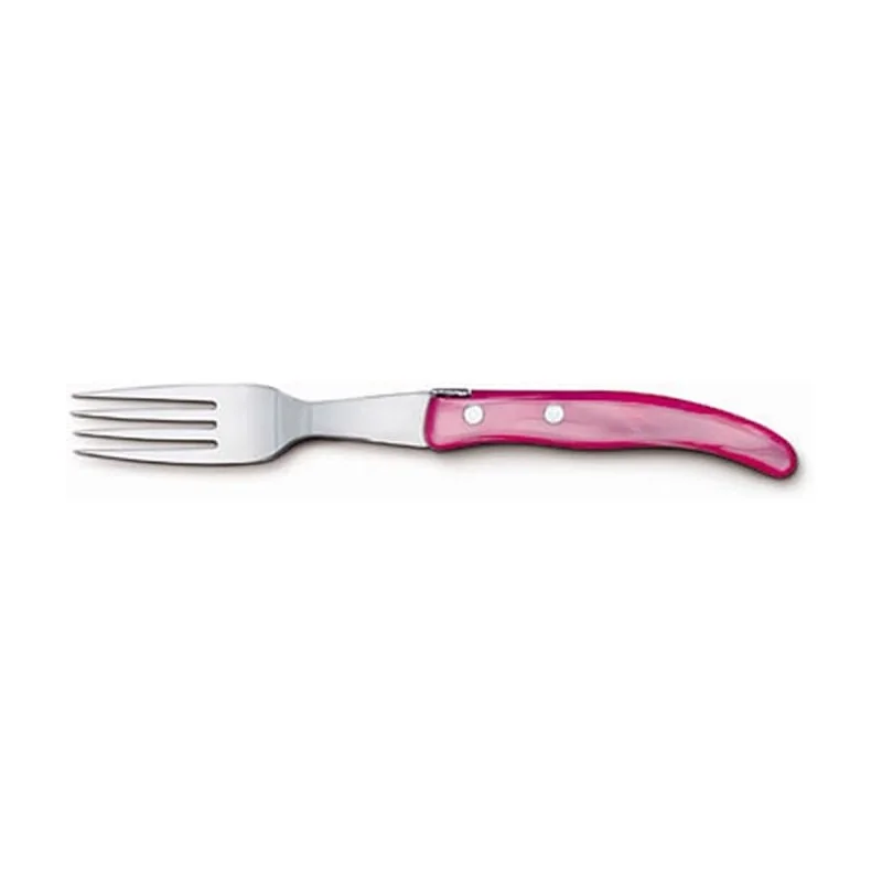 Claude Dozorme Berlingot Steak Fork, Pink Nacrine Handle