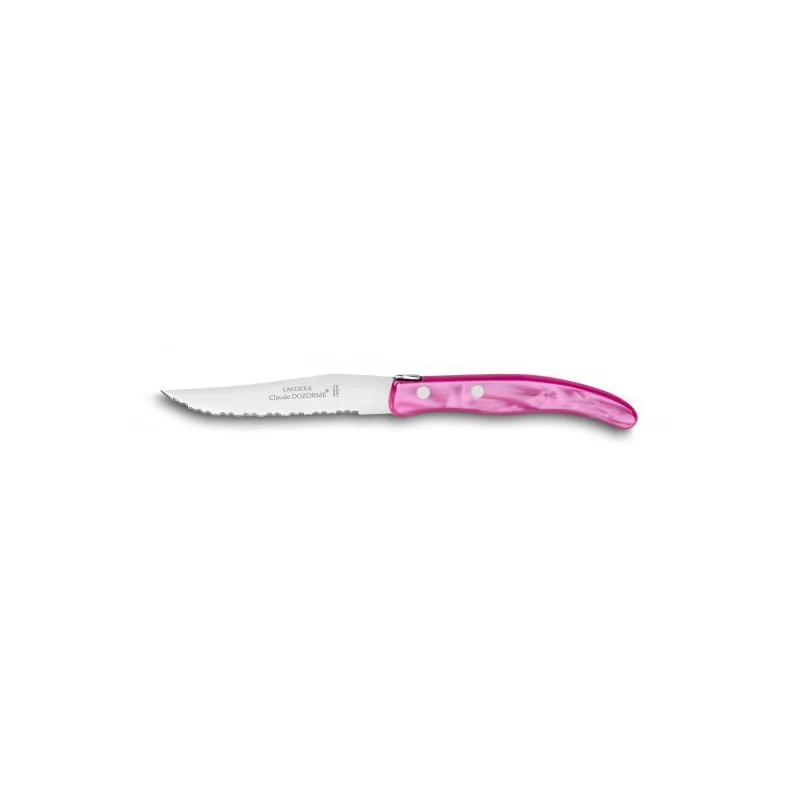 Claude Dozorme Berlingot Steak Knife, Pink Nacrine Handle