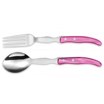 Claude Dozorme Berlingot Serving Utensils, Pink Nacrine Handle