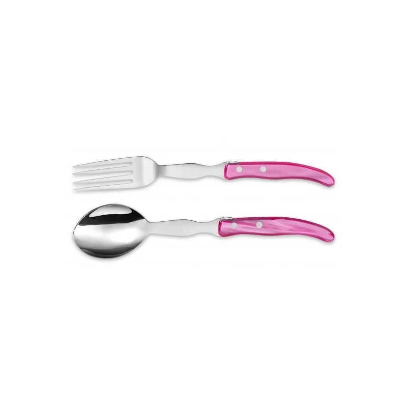 Claude Dozorme Berlingot Serving Utensils, Pink Nacrine Handle