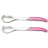 Claude Dozorme Berlingot Salad Servers, Pink Nacrine Handle