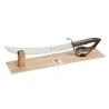 Claude Dozorme Champagne Saber Handle, Vallernia, Bronze Guard, on Oak Base