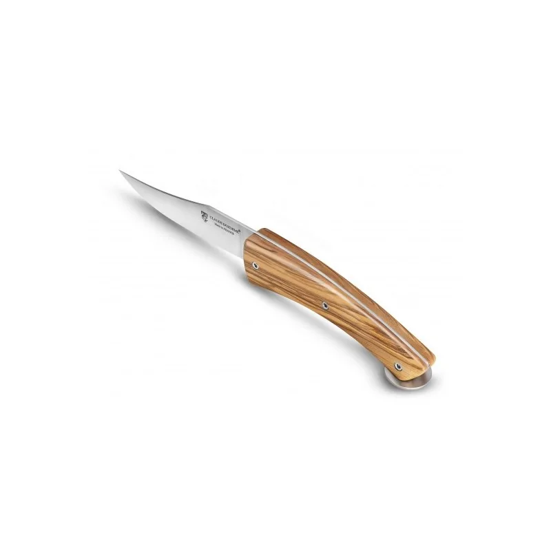 Claude Dozorme Grand Cheese Knife – Dwarf Birch Handle with Blue/White/Red Layers