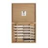 Claude Dozorme Thomas Bastide L'Ame Luxe Premium Table Knife Set of 6 – Diamond Pattern Handles, Oak Gift Box