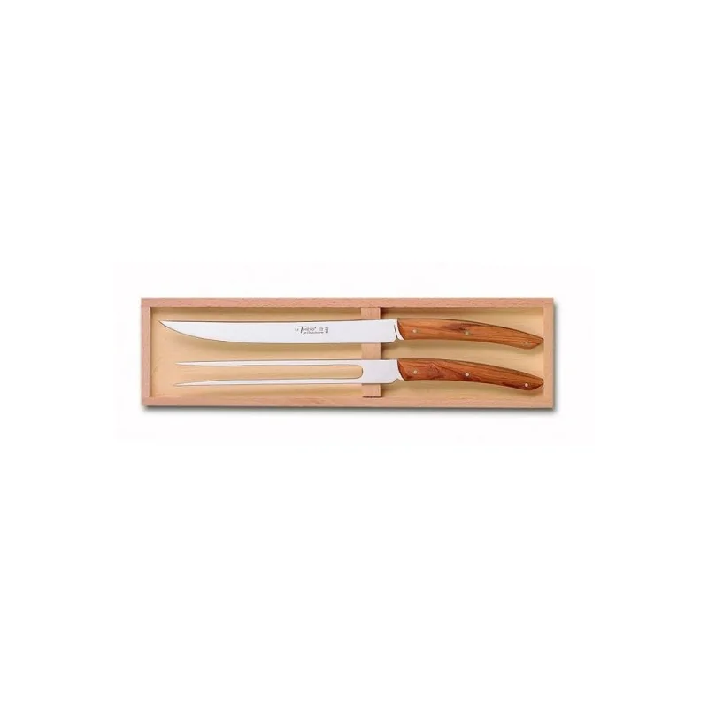 Claude Dozorme Thiers Premium 2-Piece Carving Set – Solid Olive Wood Handles