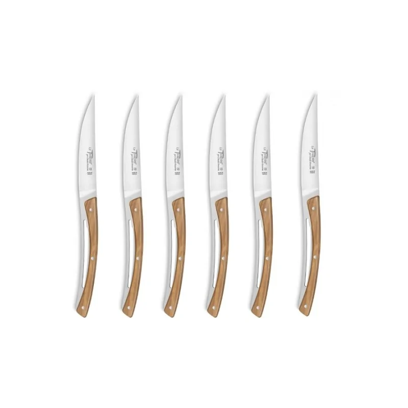Claude Dozorme Thiers Premium Table Knife Set of 6 – Solid Olive Wood Handles Claude Dozorme Thiers Premium Table Knife Set of 6 – Solid Olive Wood Handles