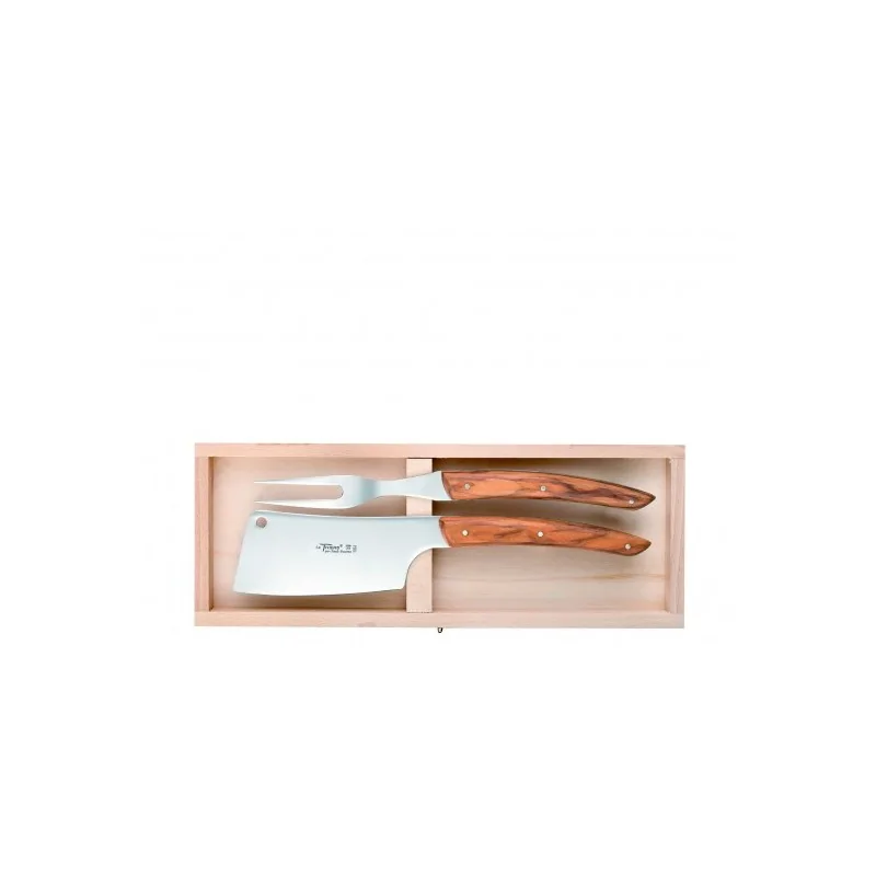 Claude Dozorme Thiers Premium Cheese Service Set – Solid Olive Wood Handles